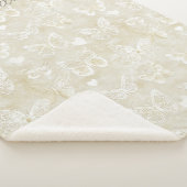 Crème Witte Vlinders Harten Sherpa Deken (3/4)