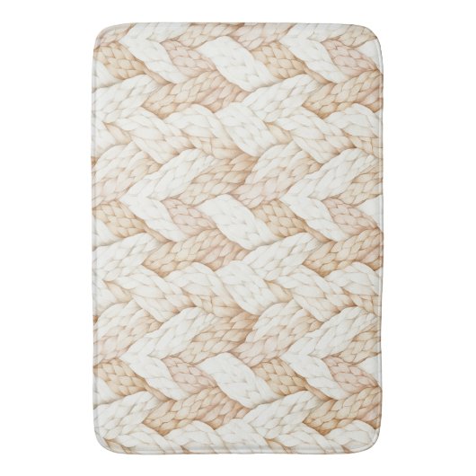 Crème Witte Weefsels Badmat (Voorkant Verticaal)