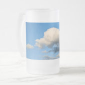 Crème wolken matglas bierpul (Voorkant links)