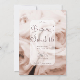 Crème zachte roze rozen Elegant Sweet 16 Kaart