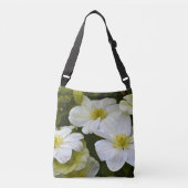 Crème zachte witte Clematis bloem Crossbody Tas (Voorkant)