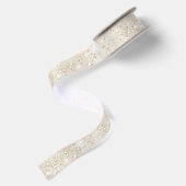 Crème Zand Glitter Verjaardag Satijnen Lint (Achterkant)