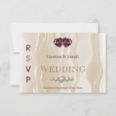 Crème Zijde Chique Violet Hart Sieraden RSVP (Voorkant)