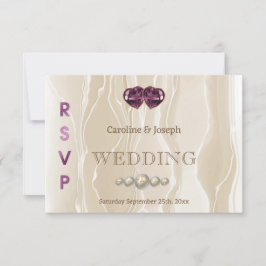 Crème Zijde Chique Violet Hart Sieraden RSVP