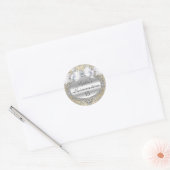 Crème & Zilveren Boog Quinceanera Sticker (Envelop)