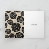Crème Zwart Bloemen Kaart (Binnen)