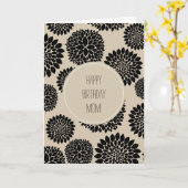 Crème Zwart Bloemen Kaart (Gele Bloem)