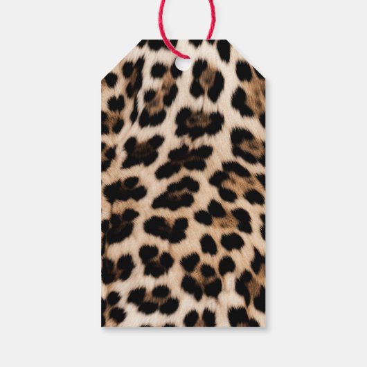 Crème Zwart Bruin Leopard Blush Roze Cadeaulabel (Achterkant)
