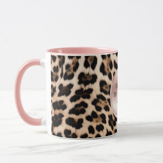 Crème Zwart Bruin Leopard Blush Roze Mok (Links)