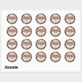 Crème Zwart Bruin Leopard Blush Roze Ronde Sticker (Vel)