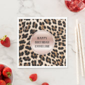 Crème Zwart Bruin Leopard Blush Roze Servet (Insitu)