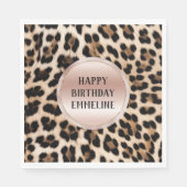 Crème Zwart Bruin Leopard Blush Roze Servet (Voorkant)