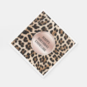 Crème Zwart Bruin Leopard Blush Roze Servet (Hoek)
