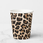 Crème Zwart Bruin Leopard Blush Roze Verjaardag Papieren Bekers (Achterkant)