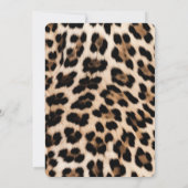 Crème Zwart Bruin Leopard Goud Glitter Party Kaart (Achterkant)