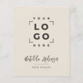 Crème zwart elegante moderne girly prijs QR-code Flyer (Achterkant)