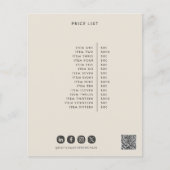 Crème zwart elegante moderne girly prijs QR-code Flyer (Voorkant)