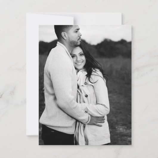 Crème Zwart & Goud Skelet Save the Date Kaart (Achterkant)