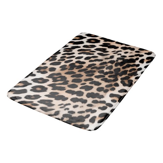 Crème Zwart Leopard Badmat (Gekanteld)
