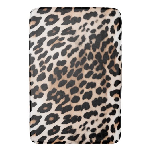 Crème Zwart Leopard Badmat (Voorkant Verticaal)