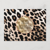 Crème Zwart Leopard Briefkaart (Voorkant)