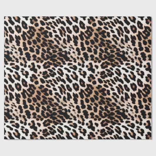 Crème Zwart Leopard Cadeaupapier (Vlak)