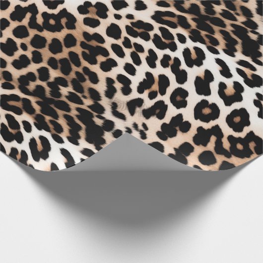 Crème Zwart Leopard Cadeaupapier (Hoek)