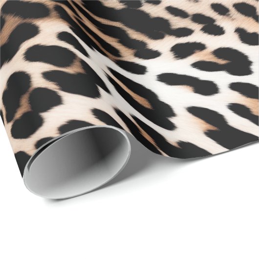 Crème Zwart Leopard Cadeaupapier (Rol Hoek)