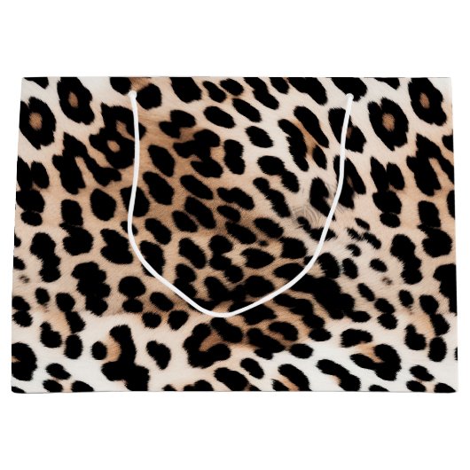 Crème Zwart Leopard Groot Cadeauzakje (Voorkant)