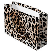 Crème Zwart Leopard Groot Cadeauzakje (Achterkant Gekanteld)