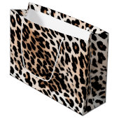 Crème Zwart Leopard Groot Cadeauzakje (Voorkant Gekanteld)
