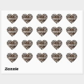 Crème Zwart Leopard Hart Sticker (Vel)