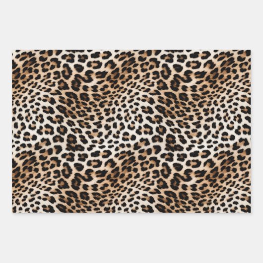 Crème Zwart Leopard Inpakpapier Vel (Voorkant 3)