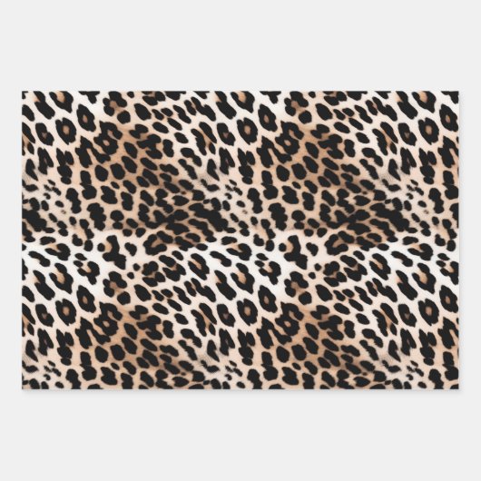 Crème Zwart Leopard Inpakpapier Vel (Voorkant)