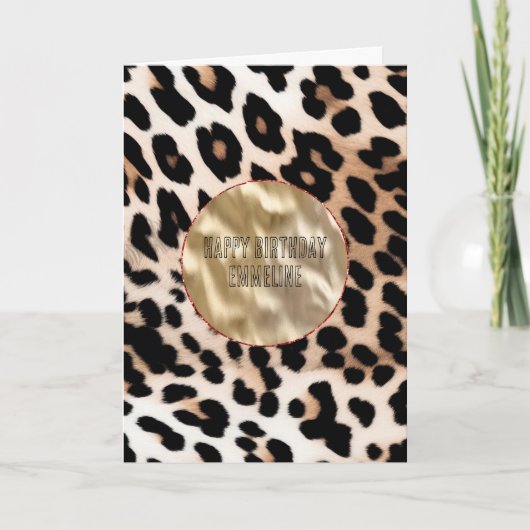 Crème Zwart Leopard Kaart (Voorkant)