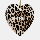 Crème Zwart Leopard Keramisch Ornament (Rechts)