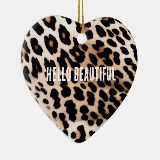 Crème Zwart Leopard Keramisch Ornament (Rechts)