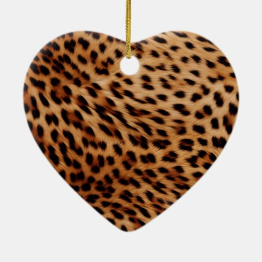 Crème Zwart Leopard Keramisch Ornament (Achterkant)