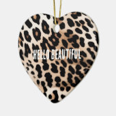 Crème Zwart Leopard Keramisch Ornament (Links)