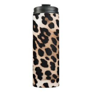 Crème Zwart Leopard Thermosbeker