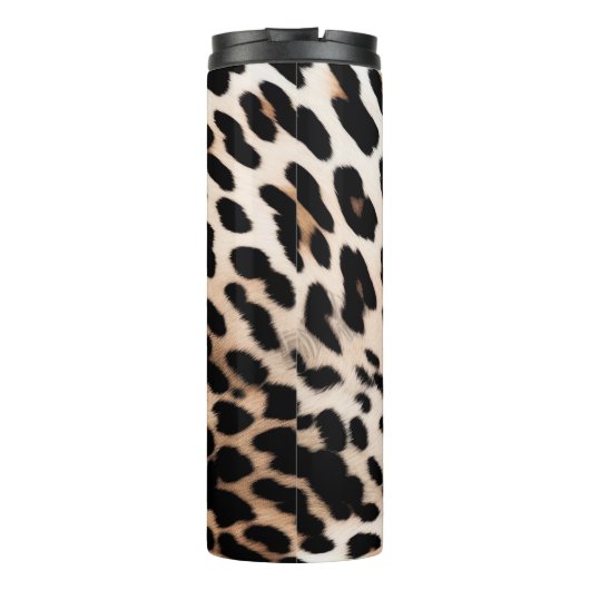 Crème Zwart Leopard Thermosbeker (Achterkant)