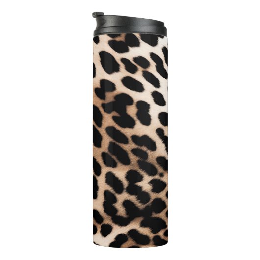 Crème Zwart Leopard Thermosbeker (Geroteerd rechts)