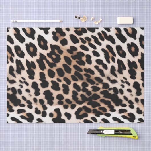 Crème Zwart Leopard Tissuepapier (Craft)