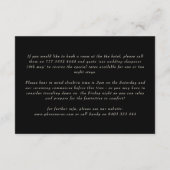 Crème & Zwart Monogram Goud | Onze huwelijksdetail Informatiekaartje (Achterkant)