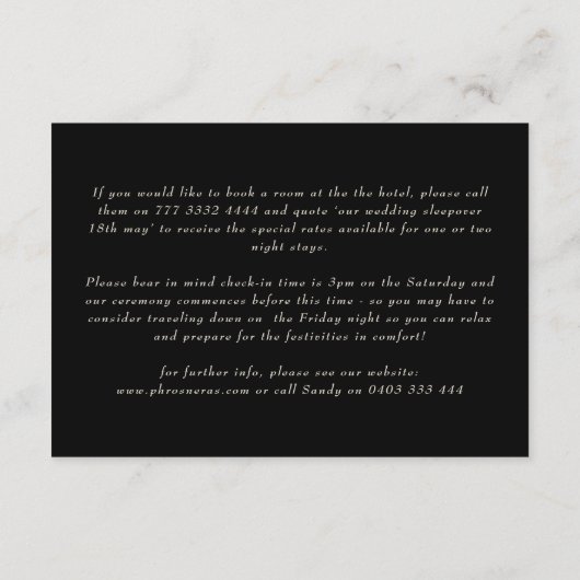 Crème & Zwart Monogram Goud | Onze huwelijksdetail Informatiekaartje (Achterkant)