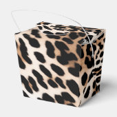 Crème zwart perzik luipaard bruiloft bedankdoosjes (Achterkant)