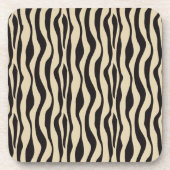 Crème Zwart Zebra Print Drankjes Onderzetter (Voorkant)