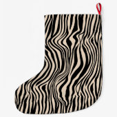 Crème Zwart Zebra Print Grote Kerstsok (Achterkant)