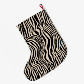 Crème Zwart Zebra Print Grote Kerstsok (Achterkant (Hangend))
