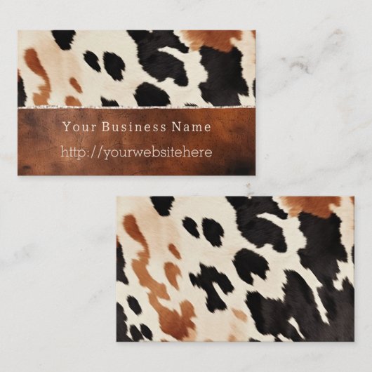 Crème Zwart Zuidwest Koeienhuid Visitekaartje (Voorkant / Achterkant)